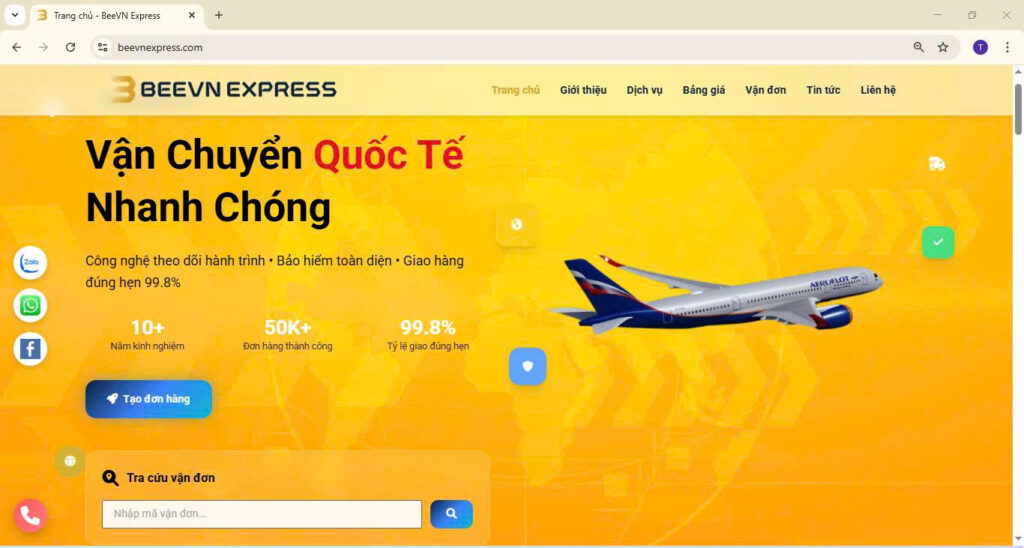 HƯỚNG DẪN TRA CỨU VẬN ĐƠN BEEVN EXPRESS (CÓ HÌNH MINH HỌA)